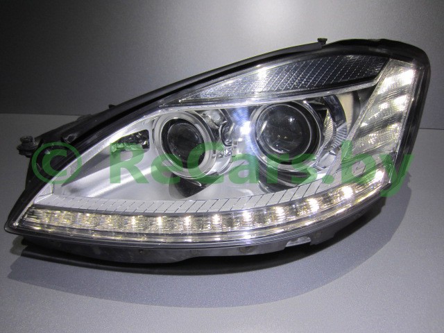 Фара Mercedes W221, 2009-2013 после ремонта LED DRL